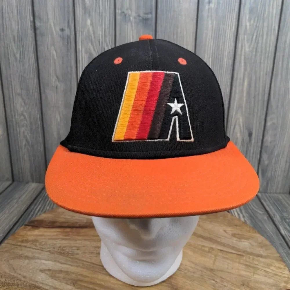 Houston Astros The Game Pro Vtg Baseball MLB Hat Cap Small A‎ Logo Heavyweight